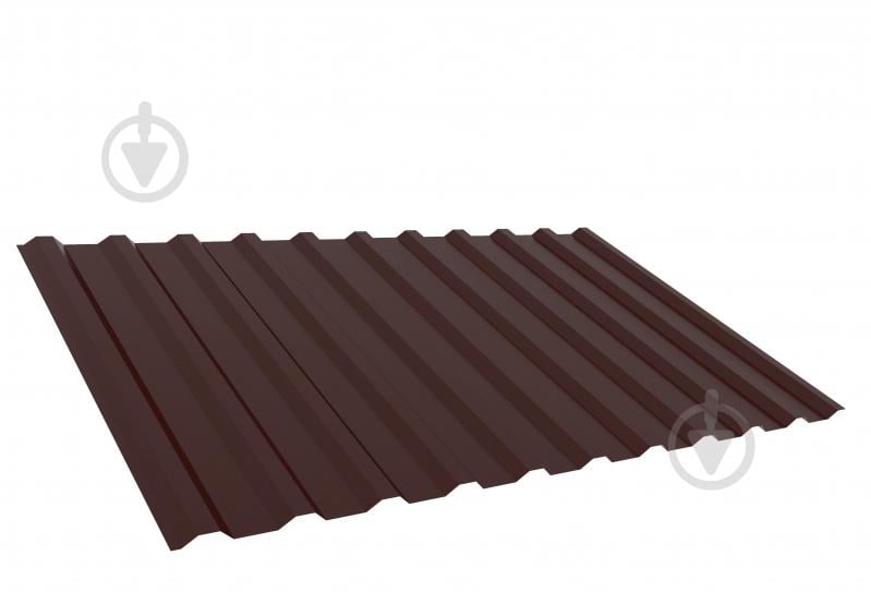 Профнастил глянцевый Tile Tail С-14 1185х2000 мм RAL 8017 коричневый USS - фото 1