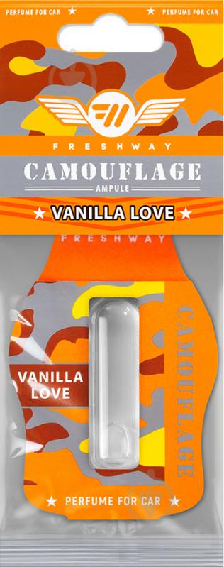 Ароматизатор подвесной FRESHWAY Camouflage Ampule (Ванильная Любовь) VANILLA LOVE 4,5 мл - фото 1