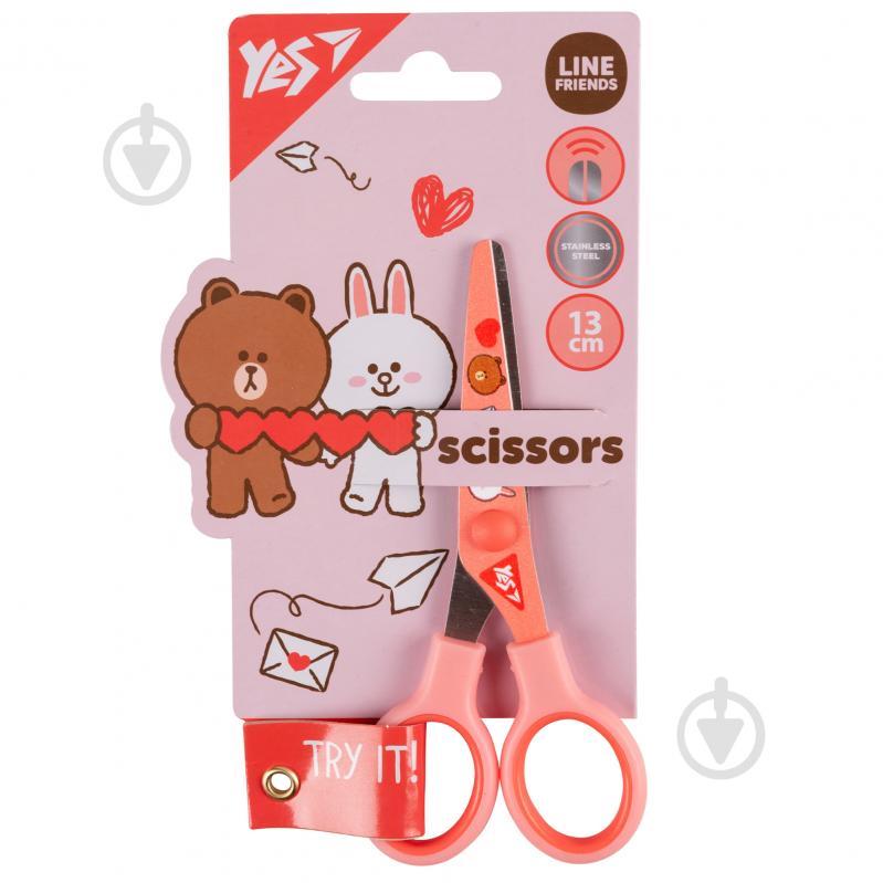 Ножницы Line Friends 13 см с принтом на лезвии YES 480441 - фото 1