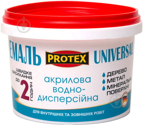 Емаль акрилова Protex Universal білий напівмат 0,3 л - фото 1