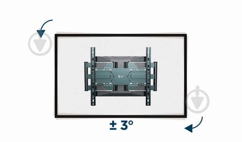 Кронштейн настенный Gembird 40” - 80” (до 50 кг) WM-80ST-01 поворотно-наклонные 40"-80" черный - фото 5