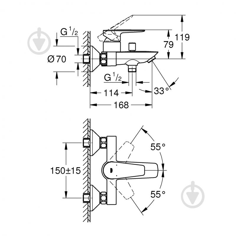 Змішувач для ванни Grohe QuickFix StartEdge 24198001 - фото 2 Змішувач для ванни Grohe QuickFix StartEdge 24198001 - фото 2