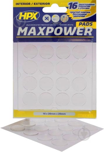 Клейка стрічка двостороння Maxpower HT2020CR HPX 2x2 см - фото 1