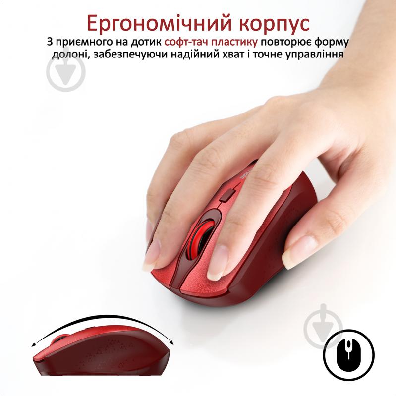 Мышка Promate Clix-5 Wireless Red - фото 2