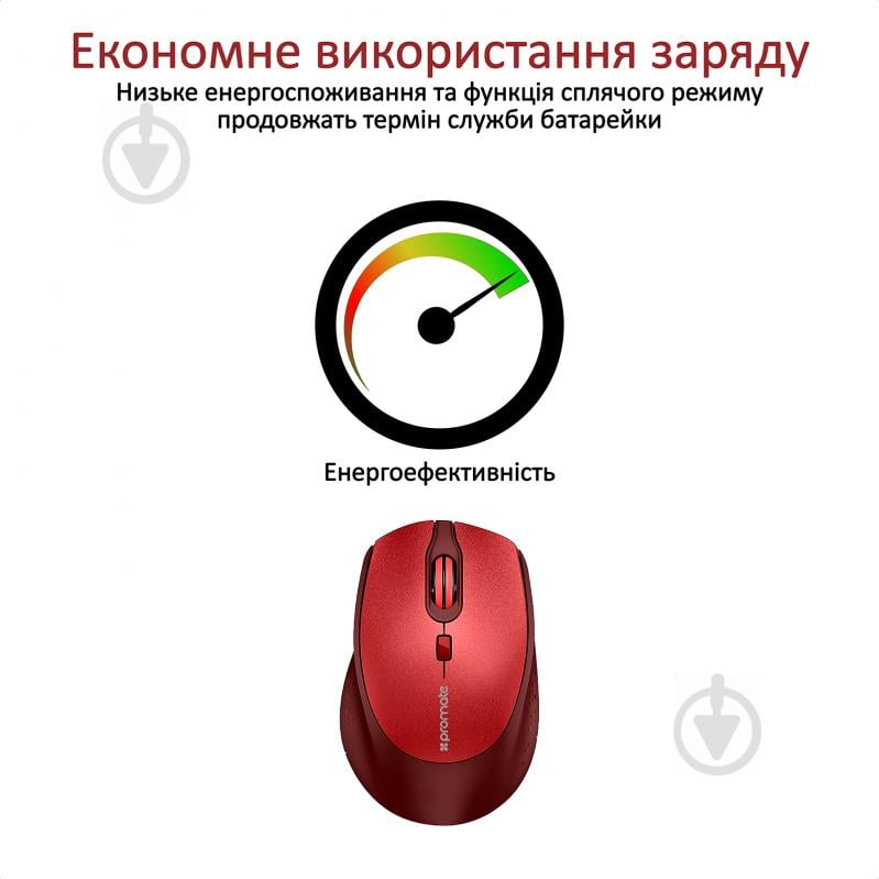 Мышка Promate Clix-5 Wireless Red - фото 5