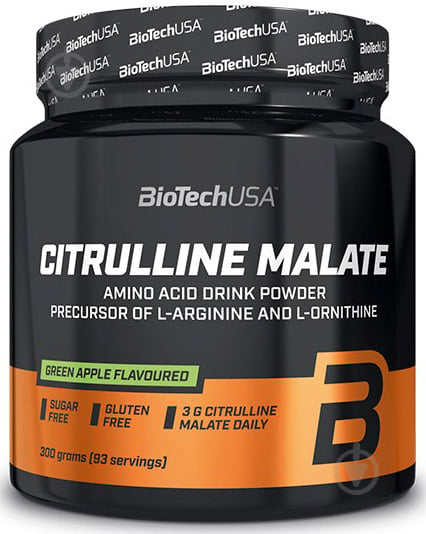 Комплекс предтренировочный BioTechUSA Citrulline Malate USAC300 зеленое яблоко 300 г - фото 1