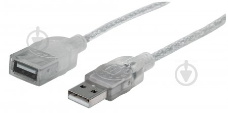 Кабель Intracom USB 2.0 AM-AF (удлинитель) 1,8 м серый (336314) - фото 2