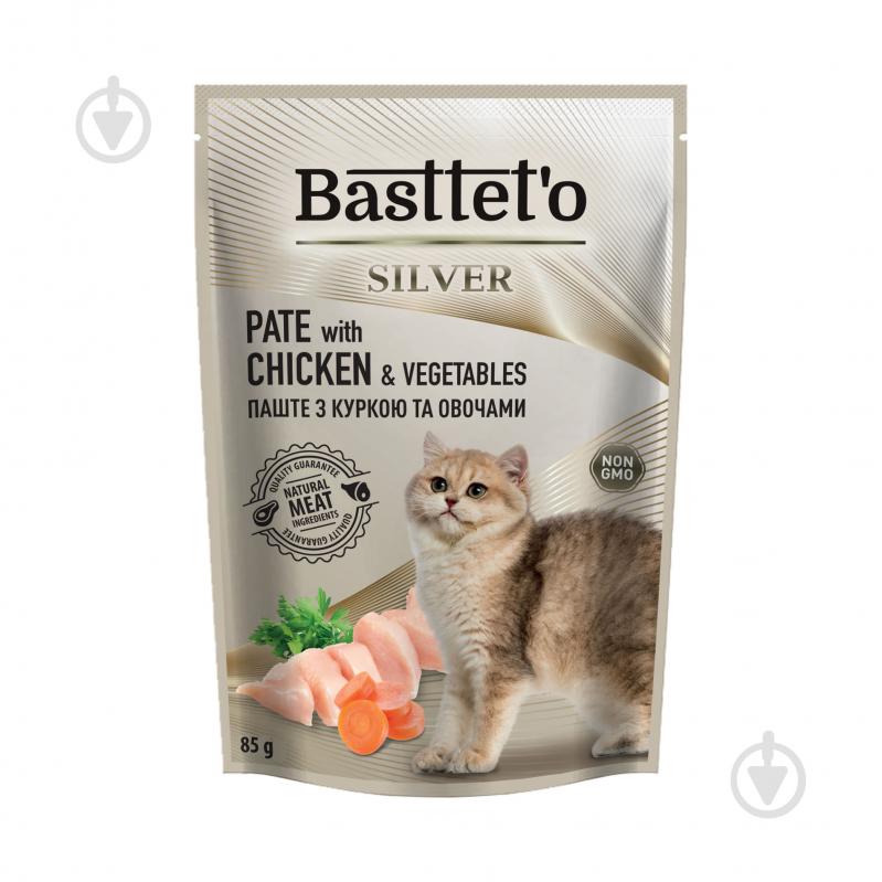 Паштет для котів Basttet`o Silver з куркою 85 г - фото 1