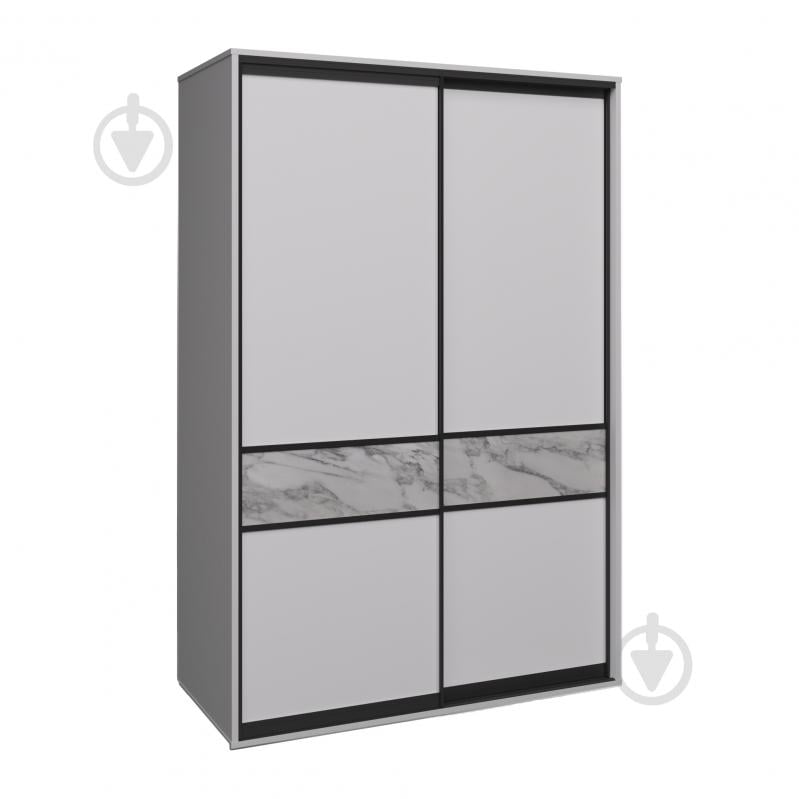 Шафа-купе Тренд 2дв Вісент ДСП 1500x600x2400 мм білий аляска/софт двері ДСП МДФ - фото 2 Шафа-купе Тренд 2дв Вісент ДСП 1500x600x2400 мм білий аляска/софт двері ДСП МДФ - фото 2