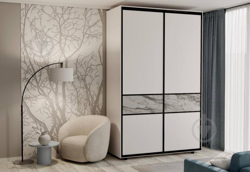 Шафа-купе Тренд 2дв Вісент ДСП 1500x600x2400 мм білий аляска/софт двері ДСП МДФ - фото 1 Шафа-купе Тренд 2дв Вісент ДСП 1500x600x2400 мм білий аляска/софт двері ДСП МДФ - фото 1