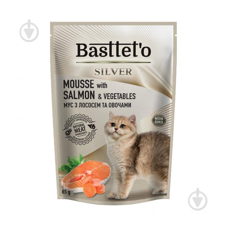 Паштет для котов Basttet`o Silver с лососем 85 г - фото 1