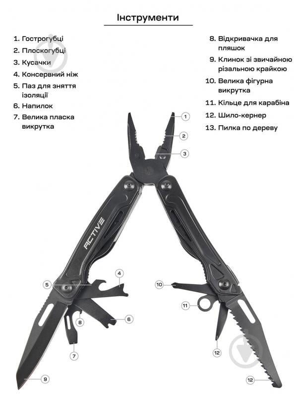 Мультитул ACTIVE Universal Tool, 14 інструментів 63.02.53 - фото 3