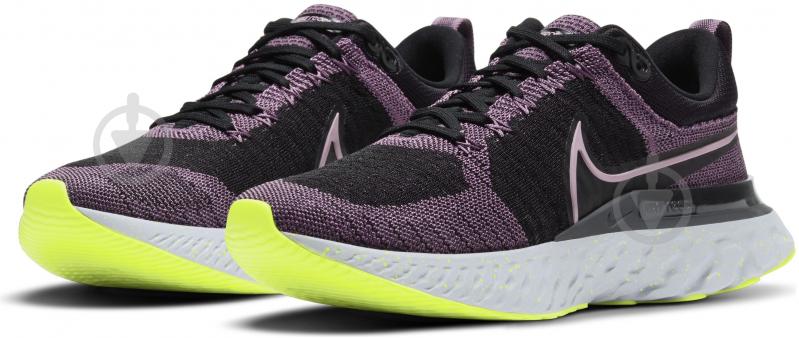 Кросівки жіночі літні Nike ReactINFINITY Run Flyknit 2 CT2423-500 р.41 чорно-фіолетові - фото 1