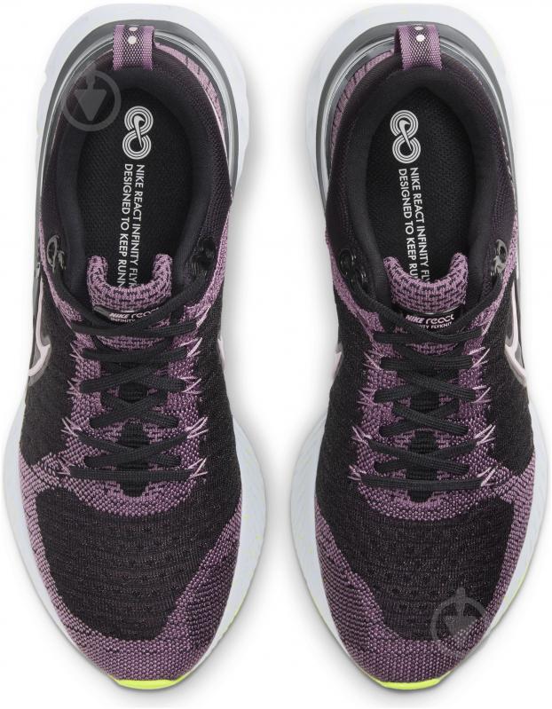 Кросівки жіночі літні Nike ReactINFINITY Run Flyknit 2 CT2423-500 р.41 чорно-фіолетові - фото 8