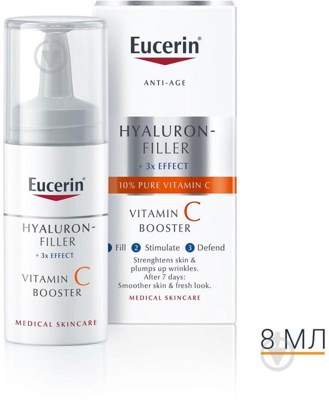 Гель день-ніч Eucerin для обличчя гіалурон-філлер Вітамін С бустер 8 мл - фото 2