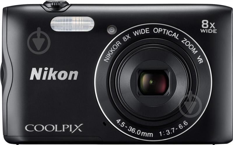 Фотоаппарат Nikon Coolpix A300 black + карта памяти SD 8ГБ + чехол - фото 1