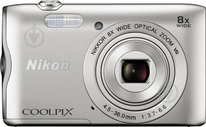 Фотоаппарат Nikon Coolpix A300 silver + карта памяти SD 8ГБ + чехол - фото 1