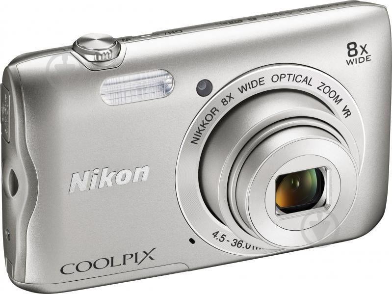 Фотоапарат Nikon Coolpix A300 silver + карта пам'яті SD 8ГБ + чохол - фото 2