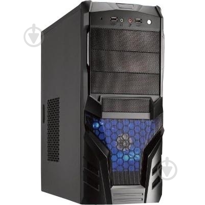 Корпус CaseCom CJ-171 450W-120mm ATX Blue LED black - фото 1