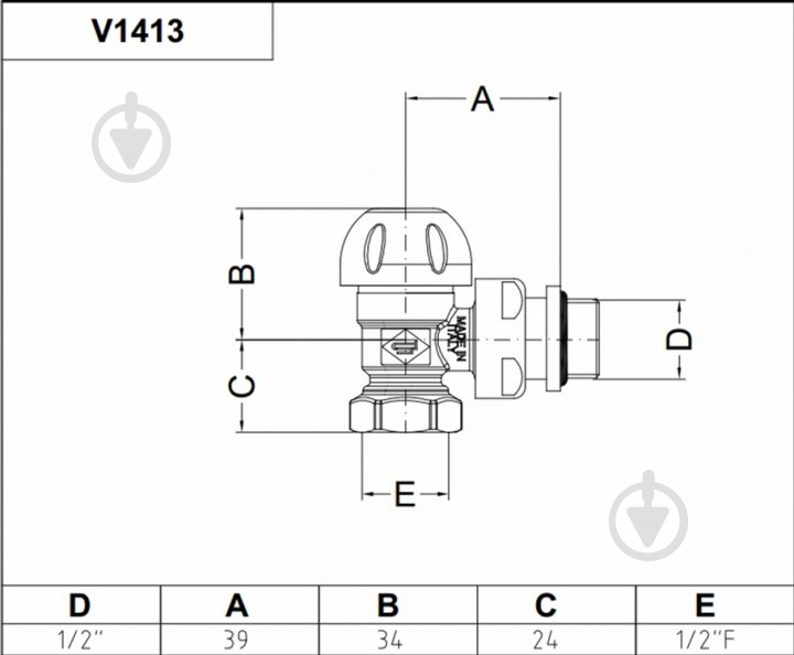 Клапан термостатичний Carlo Poletti First Thermo кутовий 1/2" хром (V141310CB) - фото 2