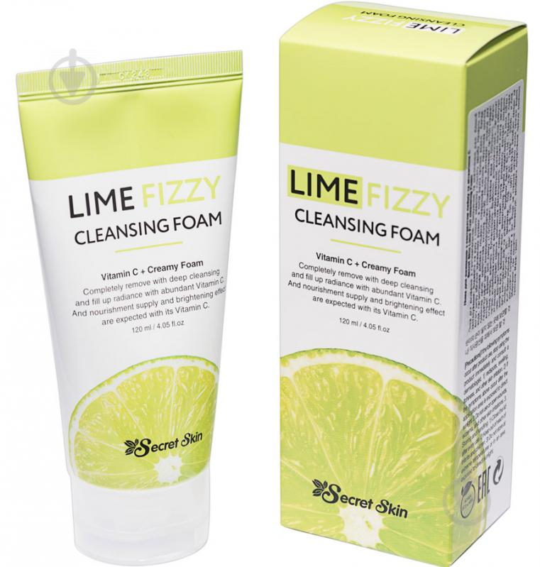 Пінка для вмивання Secret Skin з екстрактом лайма і вітаміном С Lime Fizzy Cleansing Foam 120 г - фото 1