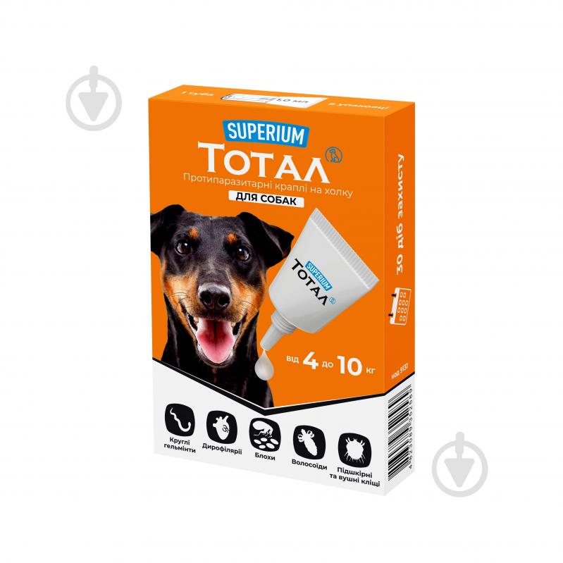 Капли SUPERIUM Тотал для собак 4-10 кг 1 мл - фото 1