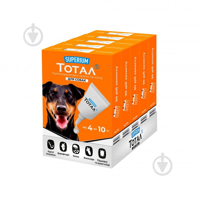 Капли SUPERIUM Тотал для собак 4-10 кг 1 мл - фото 2