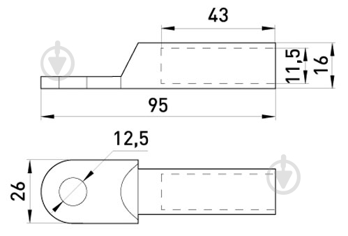 Наконечник кабельный E.NEXT e.end.stand.dt.70 70 кв.мм 10 шт. медный - фото 2 Наконечник кабельный E.NEXT e.end.stand.dt.70 70 кв.мм 10 шт. медный - фото 2