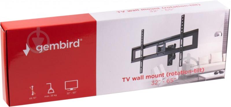 Кронштейн Gembird WM-65RT-01 поворотно-похилі 32"-65" чорний - фото 2 Кронштейн Gembird WM-65RT-01 поворотно-похилі 32"-65" чорний - фото 2