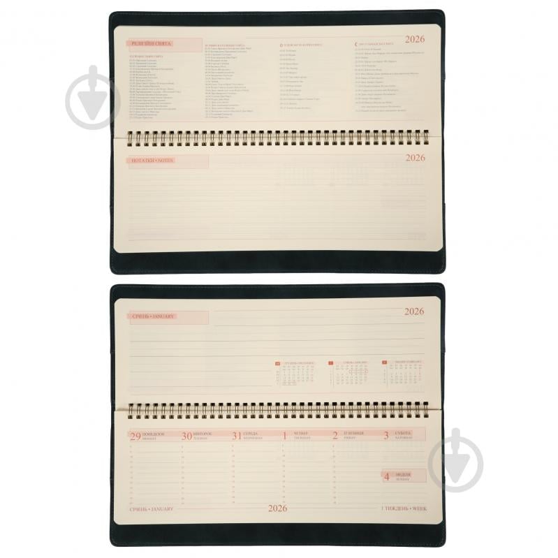 Еженедельник датированный настольный 34х13 см Case Leo Planner A4 2026 252678 зеленый - фото 5