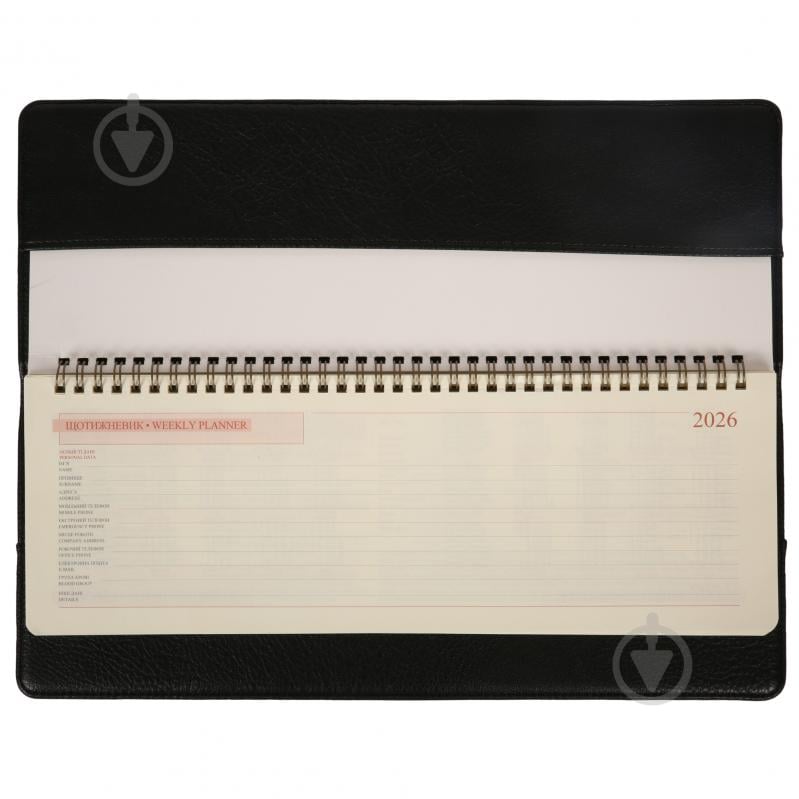 Еженедельник датированный настольный 34х13 см Credo Leo Planner A4 252679 черный - фото 3