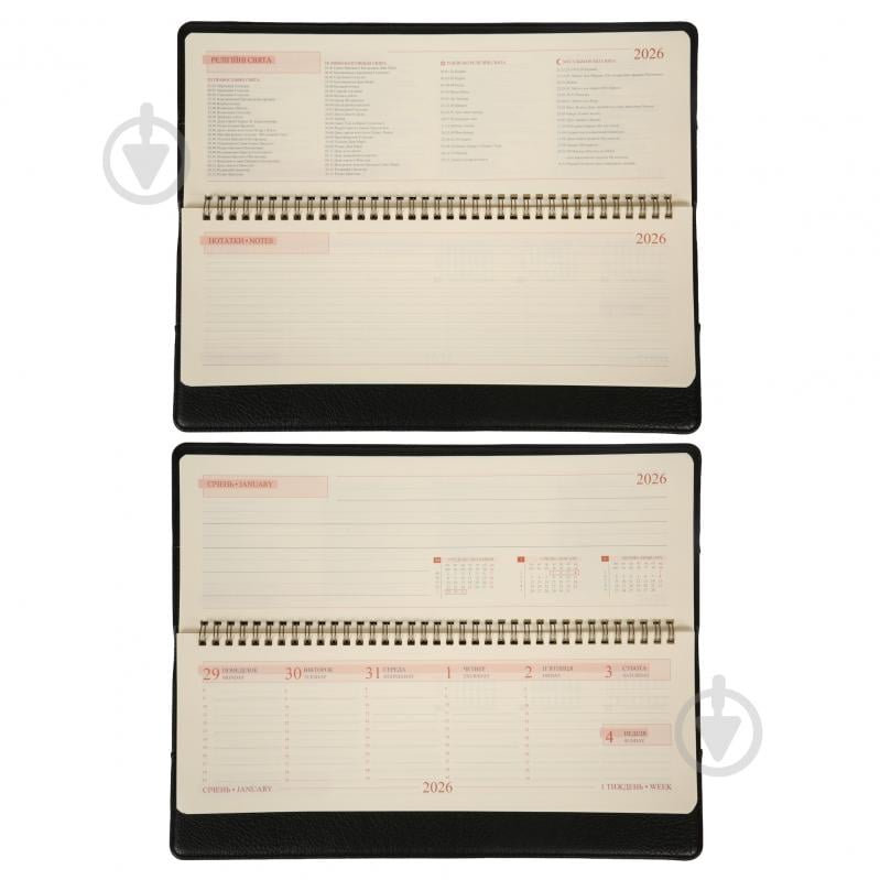 Еженедельник датированный настольный 34х13 см Credo Leo Planner A4 252679 черный - фото 5