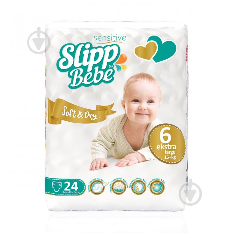 Підгузки Slipp Bebe Soft&Dry 6 15+ кг 24 шт. - фото 1