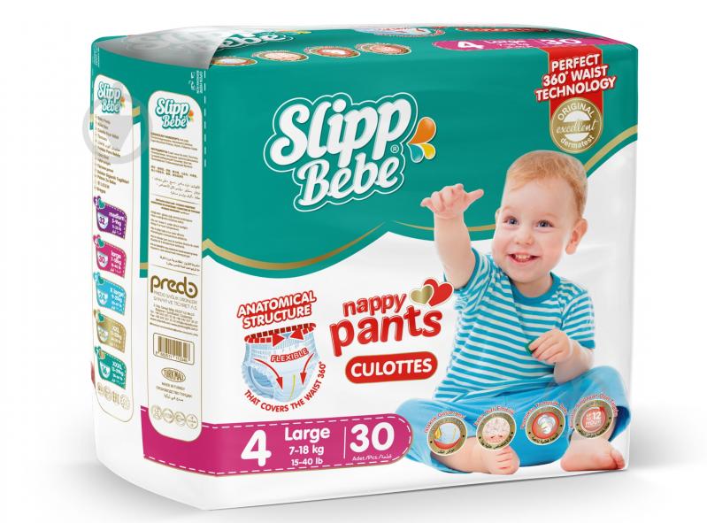 Підгузки-трусики Slipp Bebe 4 7-18 кг 30 шт. - фото 1