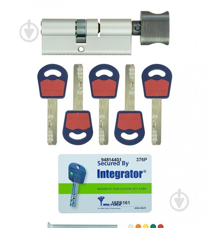 Циліндр Mul-T-Lock Integrator 45x45 ключ-вороток 90 мм бронзовий - фото 5 Циліндр Mul-T-Lock Integrator 45x45 ключ-вороток 90 мм бронзовий - фото 5