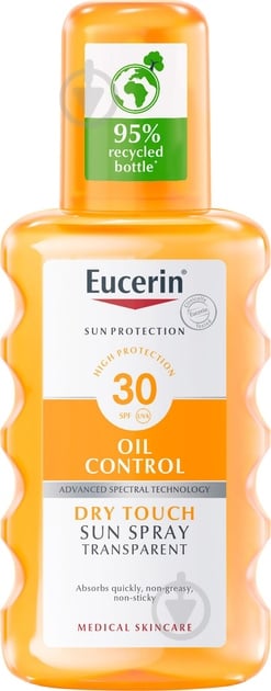 Спрей для тіла Eucerin сонцезахистний з матуючим ефектом SPF30+ 200 мл - фото 1