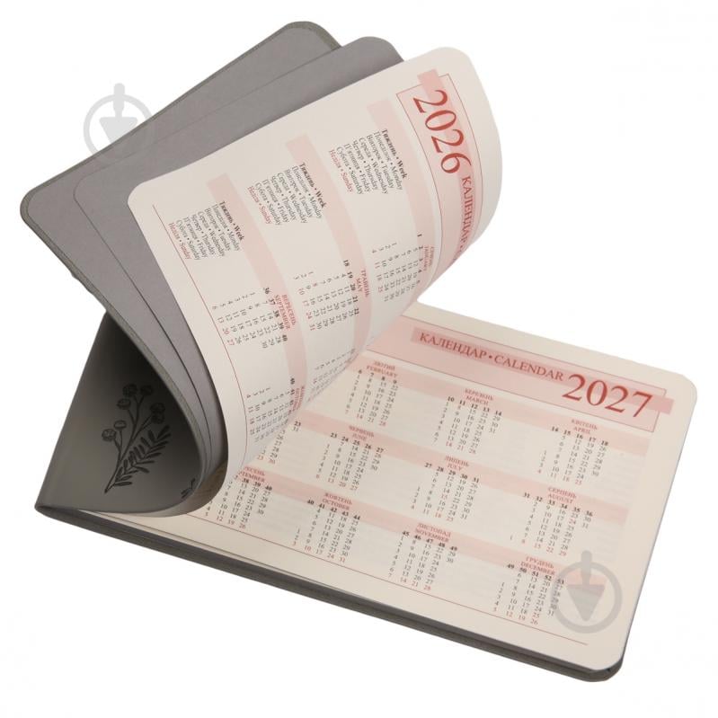 Еженедельник датированный 10х17 см Fiore, мягкий Leo Planner В6 252715 серый - фото 3 Еженедельник датированный 10х17 см Fiore, мягкий Leo Planner В6 252715 серый - фото 3