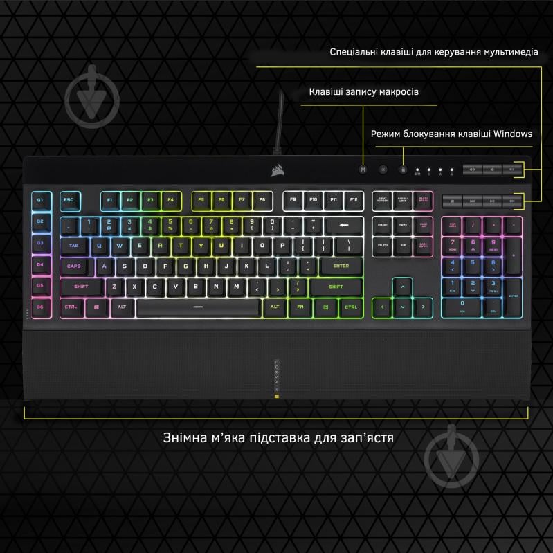 Клавиатура игровая Corsair K55 PRO XT RGB (CH-9226715-RU) black - фото 9