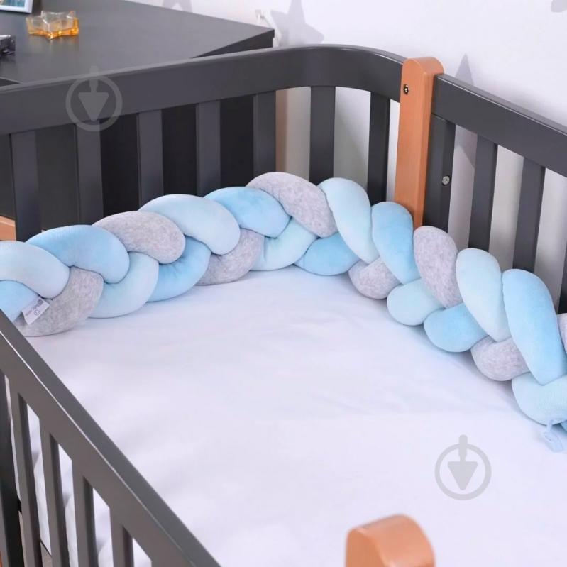 Защита на детскую кровать Blue Grey 120x15 см Baby Veres голубой/серый 154.02.3 - фото 1