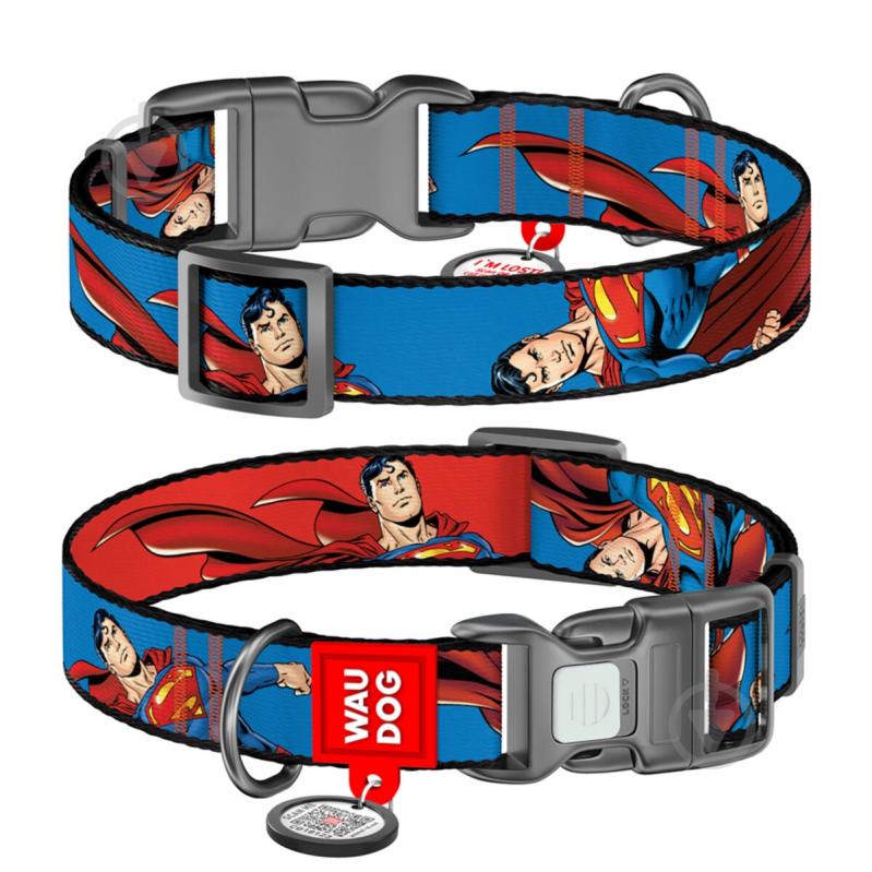 Ошейник Waudog Nylon рисунок "Сила Супермена" пластиковый фастекс L Ш25 мм Д33-49 см - фото 1 Ошейник Waudog Nylon рисунок "Сила Супермена" пластиковый фастекс L Ш25 мм Д33-49 см - фото 1