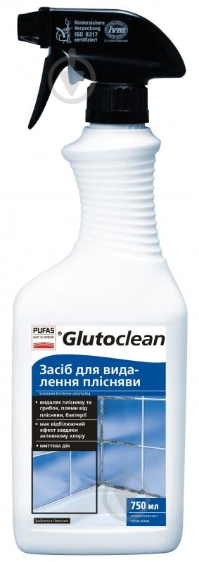 Средство Glutoclean Удалитель плесени с хлором 0,75 л - фото 1 Средство Glutoclean Удалитель плесени с хлором 0,75 л - фото 1