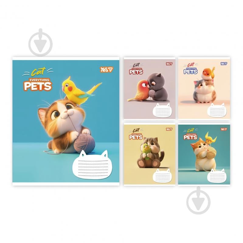 Зошит шкільний Cat and pets 12 арк. клітинка 768700 YES - фото 1 Зошит шкільний Cat and pets 12 арк. клітинка 768700 YES - фото 1