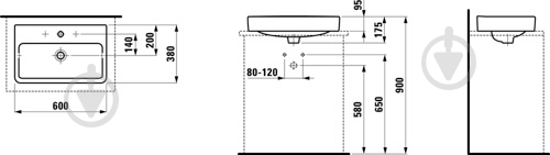 Умывальник Laufen Pro 60 См 1295.3 - фото 2 Умывальник Laufen Pro 60 См 1295.3 - фото 2