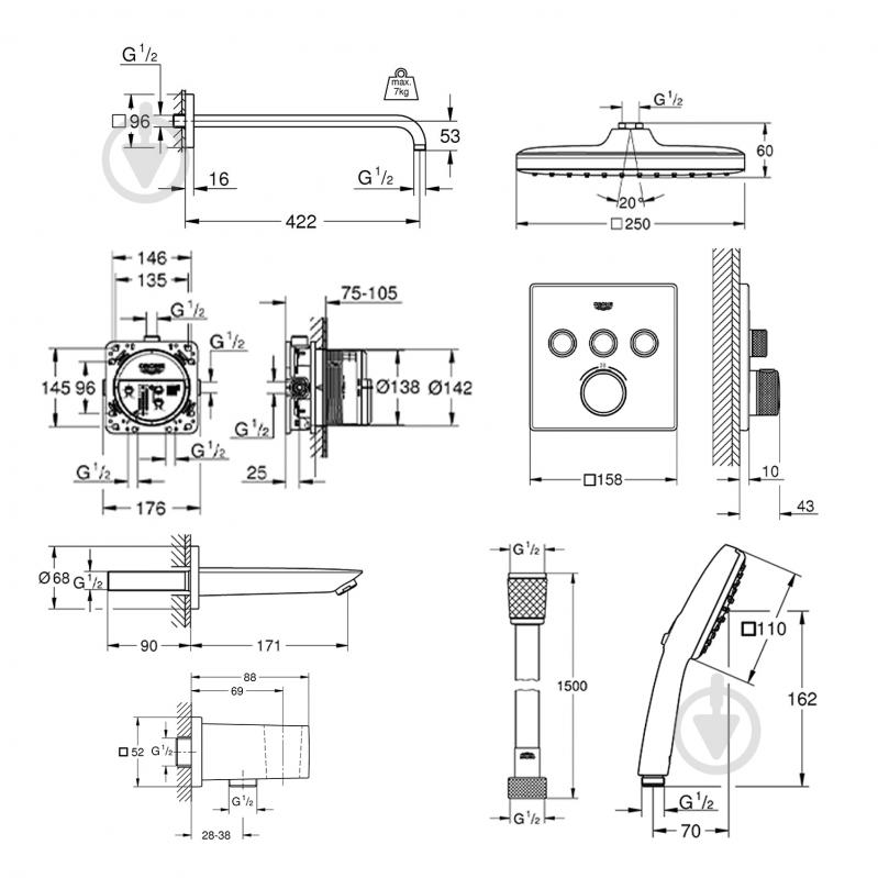 Душова система прихованого монтажу Grohe QuickFix SmartControl UA202802C3 - фото 12 Душова система прихованого монтажу Grohe QuickFix SmartControl UA202802C3 - фото 12