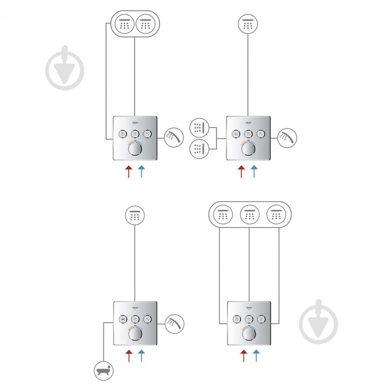 Душова система прихованого монтажу Grohe QuickFix SmartControl UA202802C3 - фото 4 Душова система прихованого монтажу Grohe QuickFix SmartControl UA202802C3 - фото 4