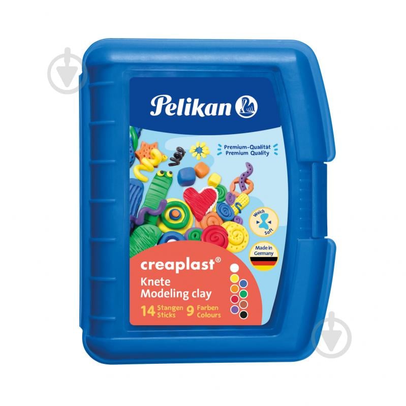 Пластилин Creaplast 9 цветов 320 г в синем футляре 622415 Pelikan - фото 7