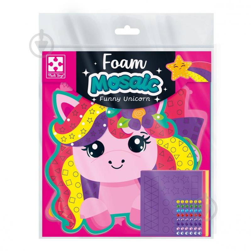 Набір для творчості Vladi Toys Веселий Єдиноріг із м'якою мозаїкою та стразами VT4511-20 - фото 1 Набір для творчості Vladi Toys Веселий Єдиноріг із м'якою мозаїкою та стразами VT4511-20 - фото 1