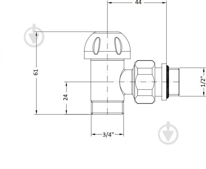 Клапан термостатический Carlo Poletti Compact Thermo V1 1/2"x24-19 угловой белый (V151111EE) - фото 4