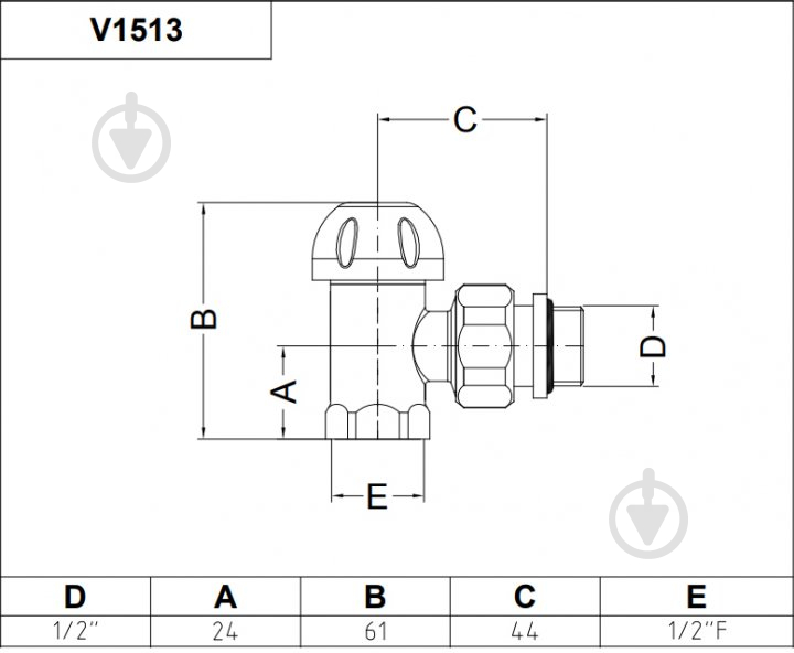 Клапан термостатический Carlo Poletti Compact Thermo V1 1/2" угловой белый (V151310EE) - фото 4