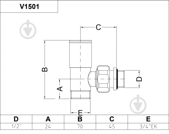 Кран радиаторный Carlo Poletti Compact 1/2"х24-19 угловой белый (V150111EE) - фото 4